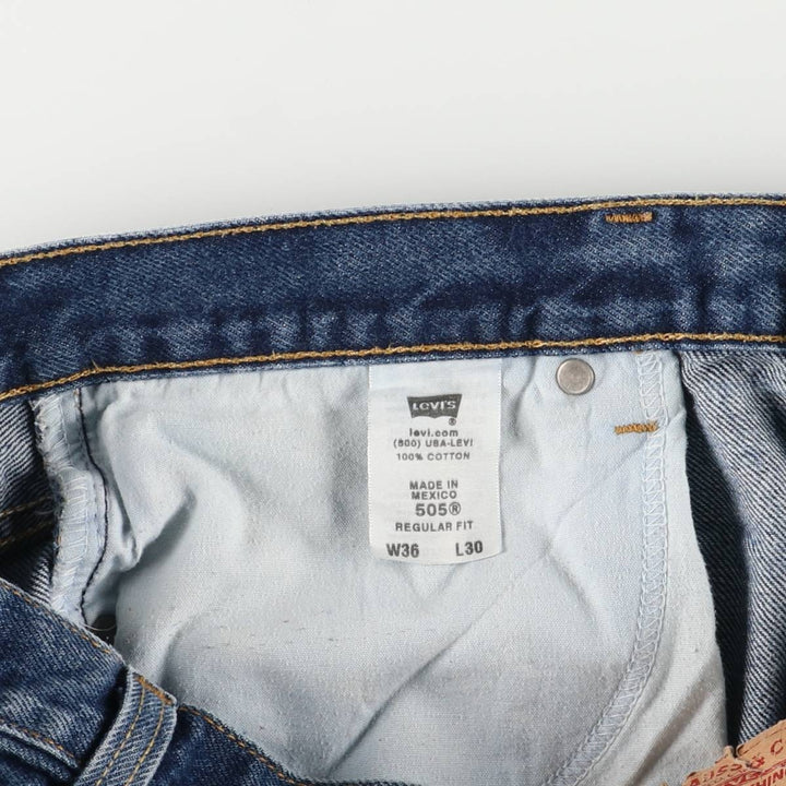 Levi's 505 REGULAR FIT tapered denim pants for men, size w37 cotton navy blue type Vintage Second Hand