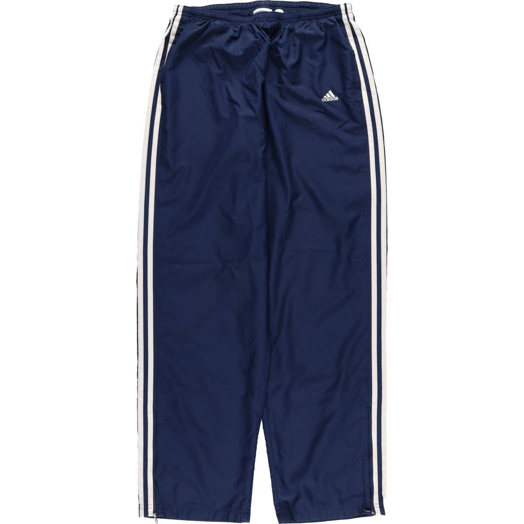 00'S Adidas warm-up pants, nylon pants, rustling pants, men's size L polyester navy blue type Vintage Second Hand