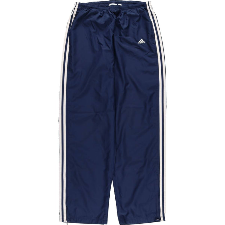 00'S Adidas warm-up pants, nylon pants, rustling pants, men's size L polyester navy blue type Vintage Second Hand