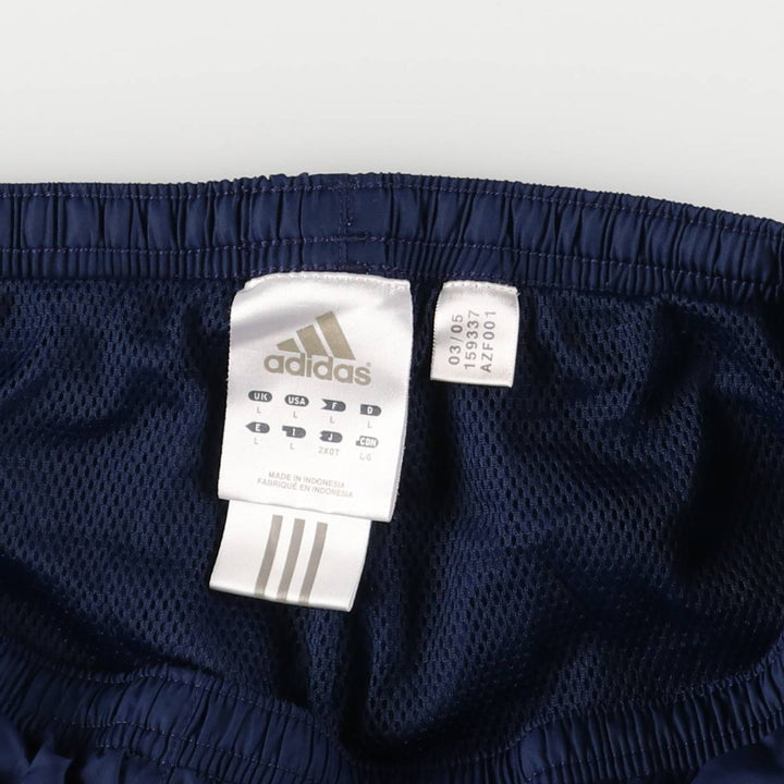 00'S Adidas warm-up pants, nylon pants, rustling pants, men's size L polyester navy blue type Vintage Second Hand