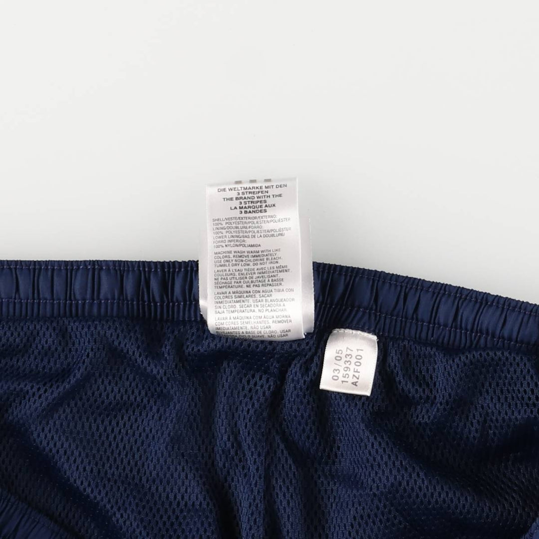 00'S Adidas warm-up pants, nylon pants, rustling pants, men's size L polyester navy blue type Vintage Second Hand