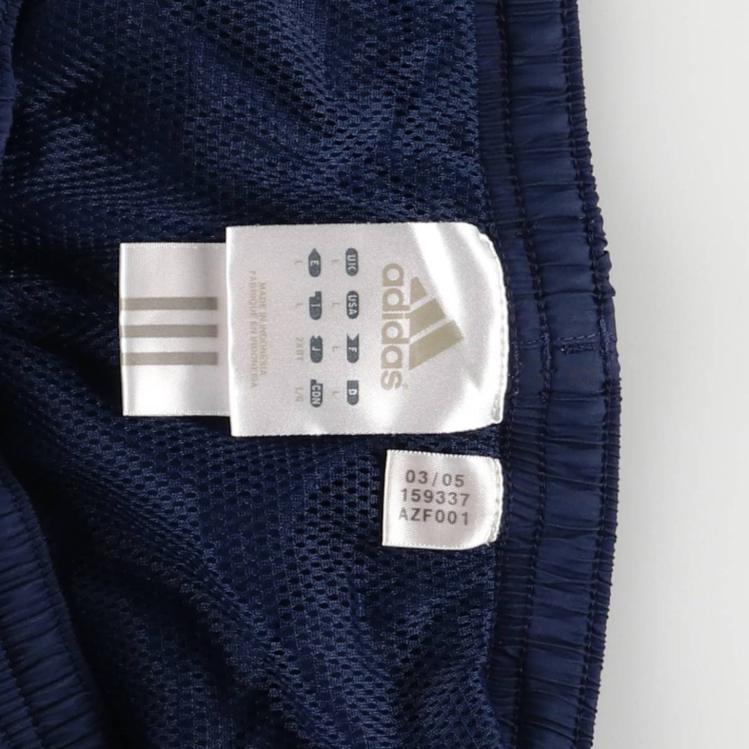 00'S Adidas warm-up pants, nylon pants, rustling pants, men's size L polyester navy blue type Vintage Second Hand