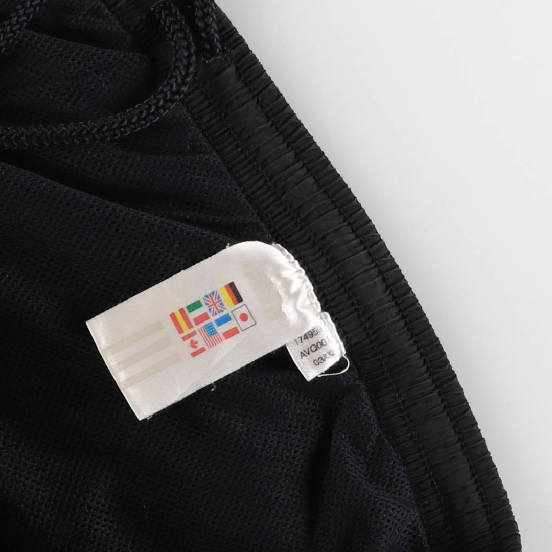 2000'S Adidas nylon pants, crinkle pants, men's size XL Nylon black type Vintage Second Hand
