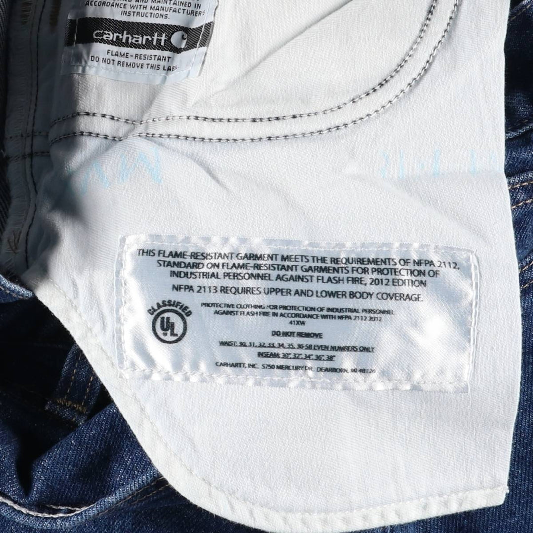 Carhartt FR Series Tapered Denim Pants, Men's, Size W35 cotton blue type Vintage Second Hand