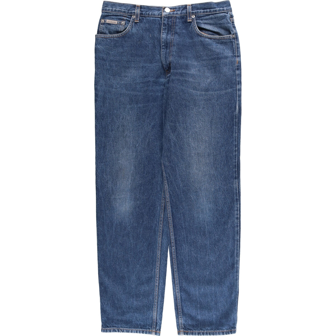 90'S Calvin Klein Jeans Easy Fit Tapered Denim Pants Men's Size 34 (Vintage) cotton navy blue type Vintage Second Hand