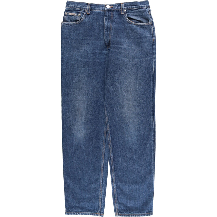 90'S Calvin Klein Jeans Easy Fit Tapered Denim Pants Men's Size 34 (Vintage) cotton navy blue type Vintage Second Hand
