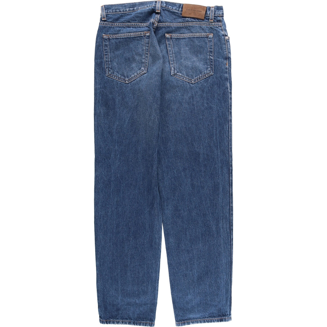 90'S Calvin Klein Jeans Easy Fit Tapered Denim Pants Men's Size 34 (Vintage) cotton navy blue type Vintage Second Hand