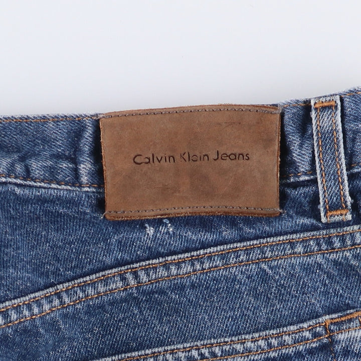 90'S Calvin Klein Jeans Easy Fit Tapered Denim Pants Men's Size 34 (Vintage) cotton navy blue type Vintage Second Hand