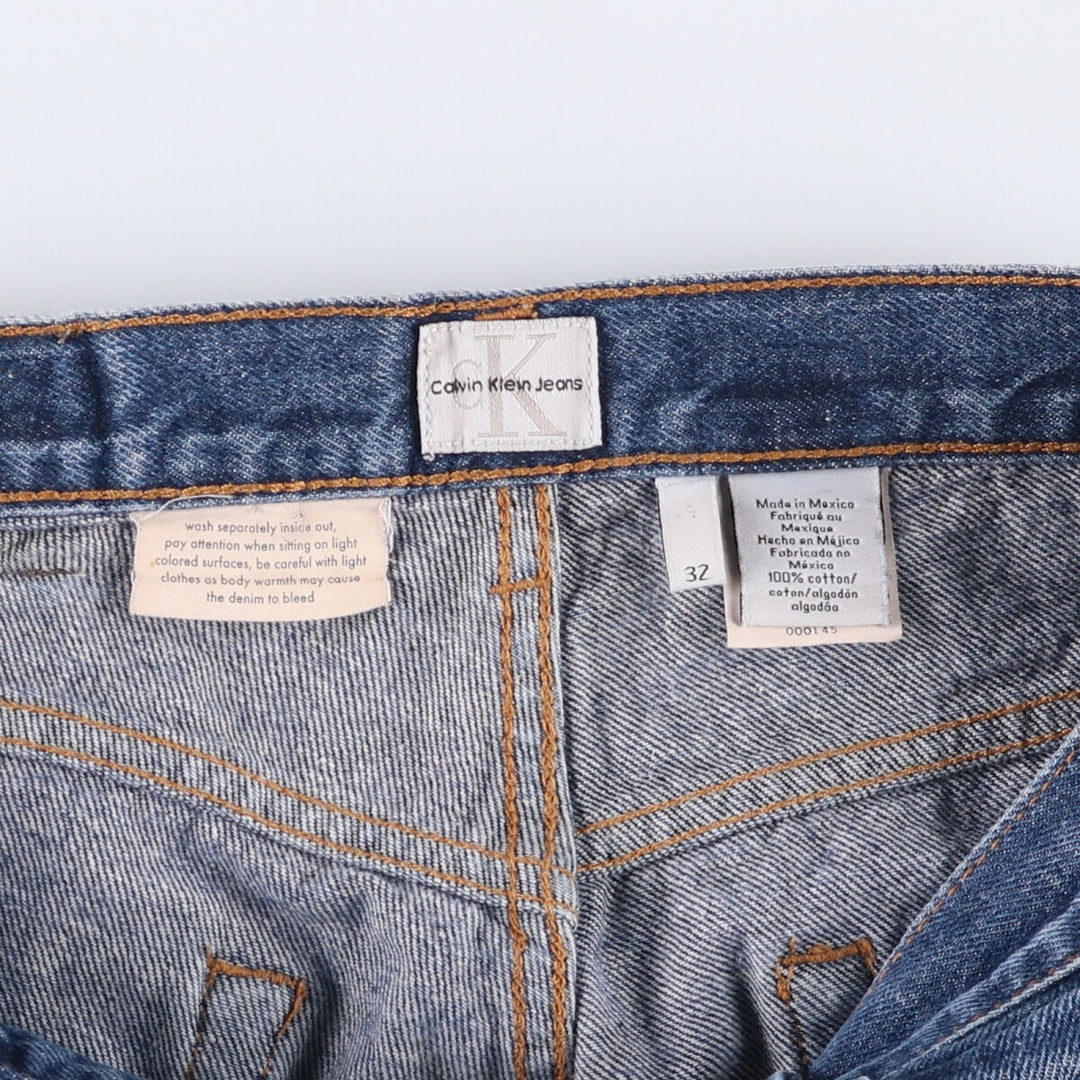 90'S Calvin Klein Jeans Easy Fit Tapered Denim Pants Men's Size 34 (Vintage) cotton navy blue type Vintage Second Hand