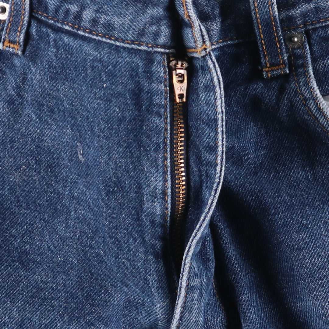 90'S Calvin Klein Jeans Easy Fit Tapered Denim Pants Men's Size 34 (Vintage) cotton navy blue type Vintage Second Hand