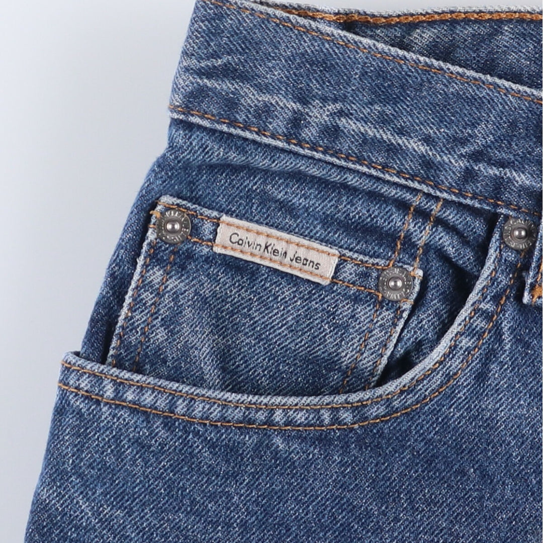 90'S Calvin Klein Jeans Easy Fit Tapered Denim Pants Men's Size 34 (Vintage) cotton navy blue type Vintage Second Hand