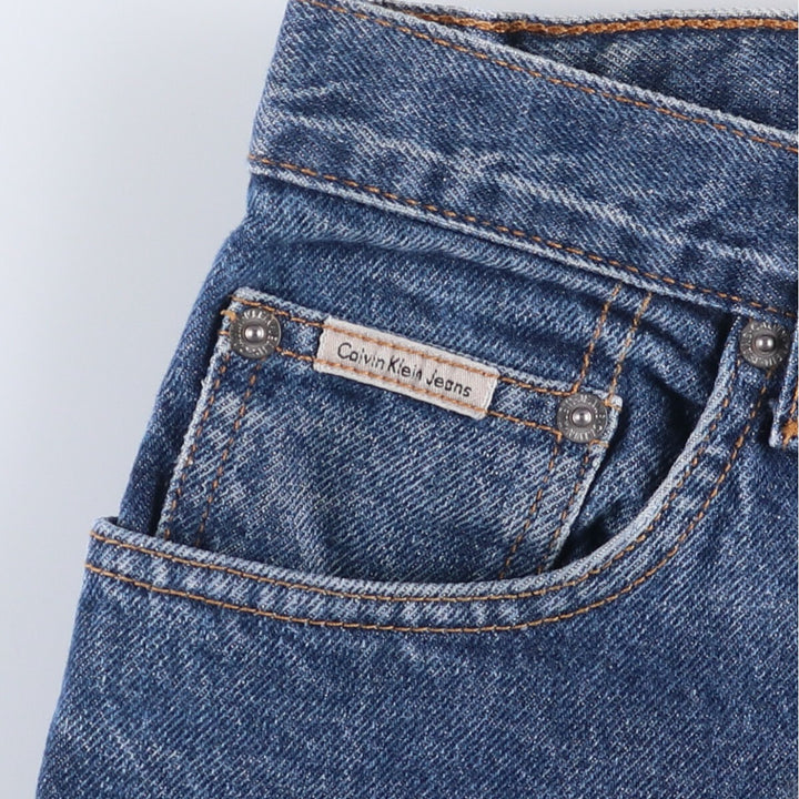 90'S Calvin Klein Jeans Easy Fit Tapered Denim Pants Men's Size 34 (Vintage) cotton navy blue type Vintage Second Hand