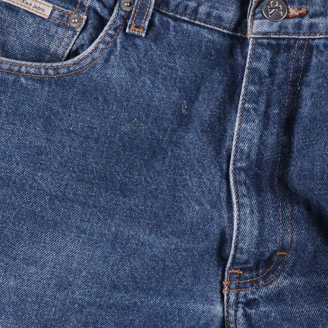90'S Calvin Klein Jeans Easy Fit Tapered Denim Pants Men's Size 34 (Vintage) cotton navy blue type Vintage Second Hand