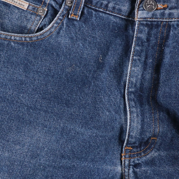 90'S Calvin Klein Jeans Easy Fit Tapered Denim Pants Men's Size 34 (Vintage) cotton navy blue type Vintage Second Hand