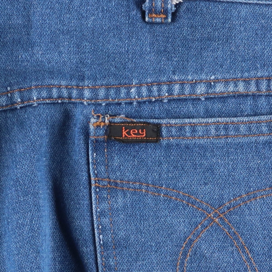 Vintage 70s-80'S KEY straight denim pants, made in the USA, men's size W37. cotton blue type Vintage Second Hand
