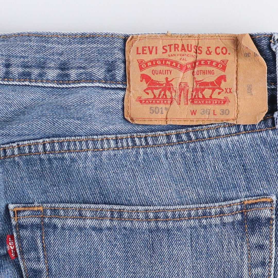 Levi's 501 straight denim pants for men, size W37 cotton blue type Vintage Second Hand