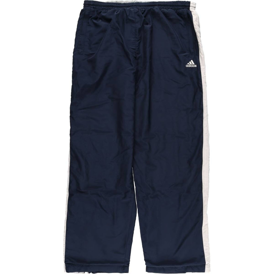 Adidas warm-up pants, nylon pants, crinkle pants, men's size XL polyester navy blue type Vintage Second Hand