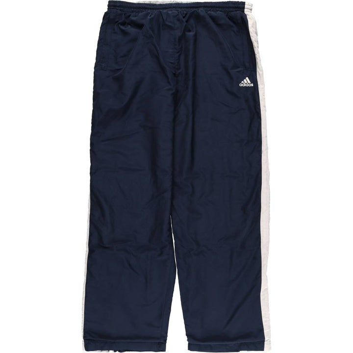 Adidas warm-up pants, nylon pants, crinkle pants, men's size XL polyester navy blue type Vintage Second Hand