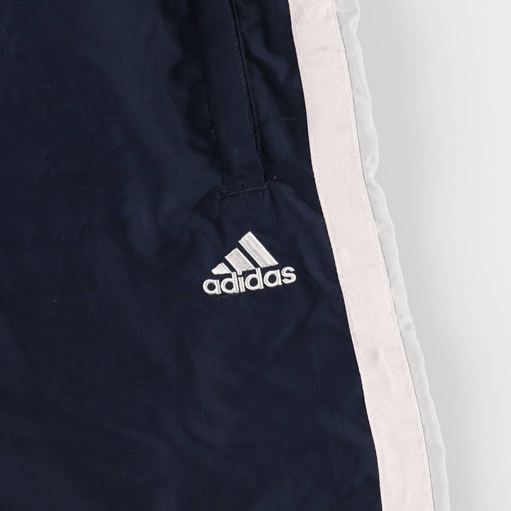 Adidas warm-up pants, nylon pants, crinkle pants, men's size XL polyester navy blue type Vintage Second Hand