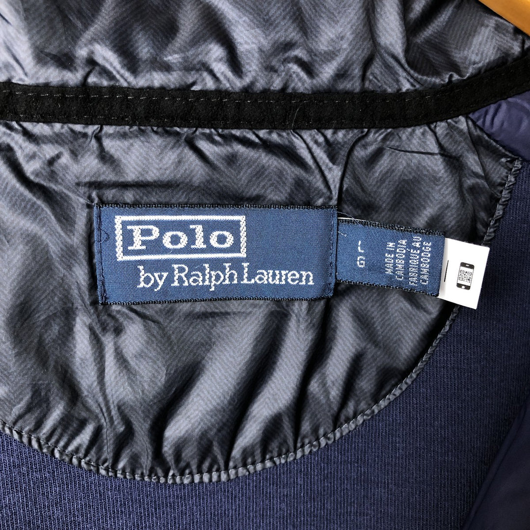 Ralph Lauren POLO by Ralph Lauren padded puffer jacket, men's size L unclear navy blue type Vintage Second Hand