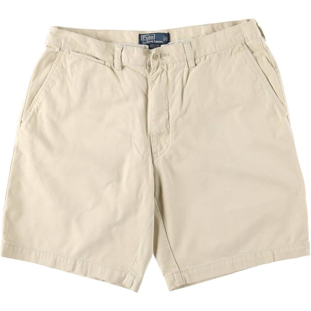 Ralph Lauren POLO by Ralph Lauren Men's Chino Shorts with Coin Pocket, Size W36 cotton ivory Vintage Second Hand