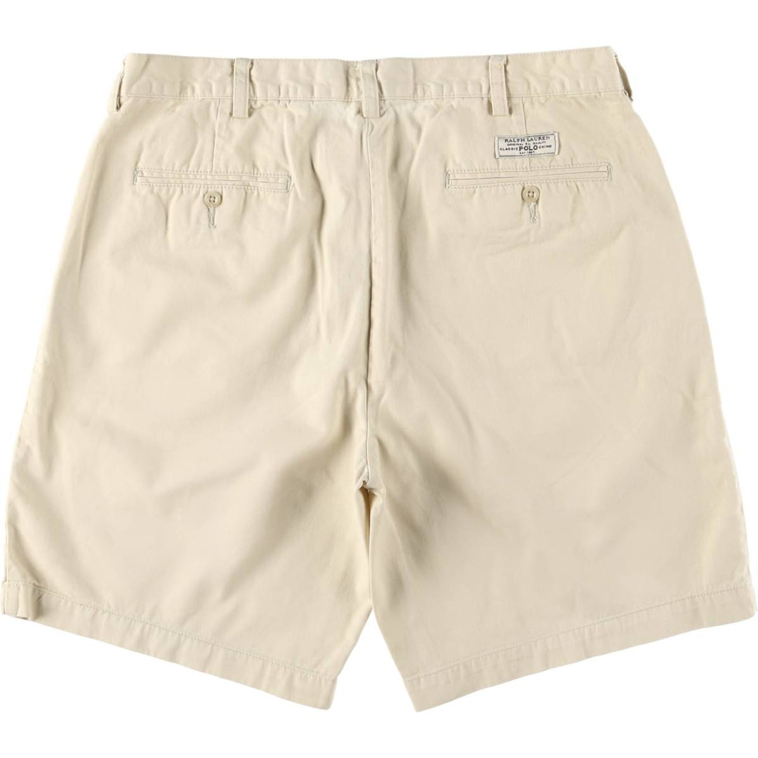 Ralph Lauren POLO by Ralph Lauren Men's Chino Shorts with Coin Pocket, Size W36 cotton ivory Vintage Second Hand