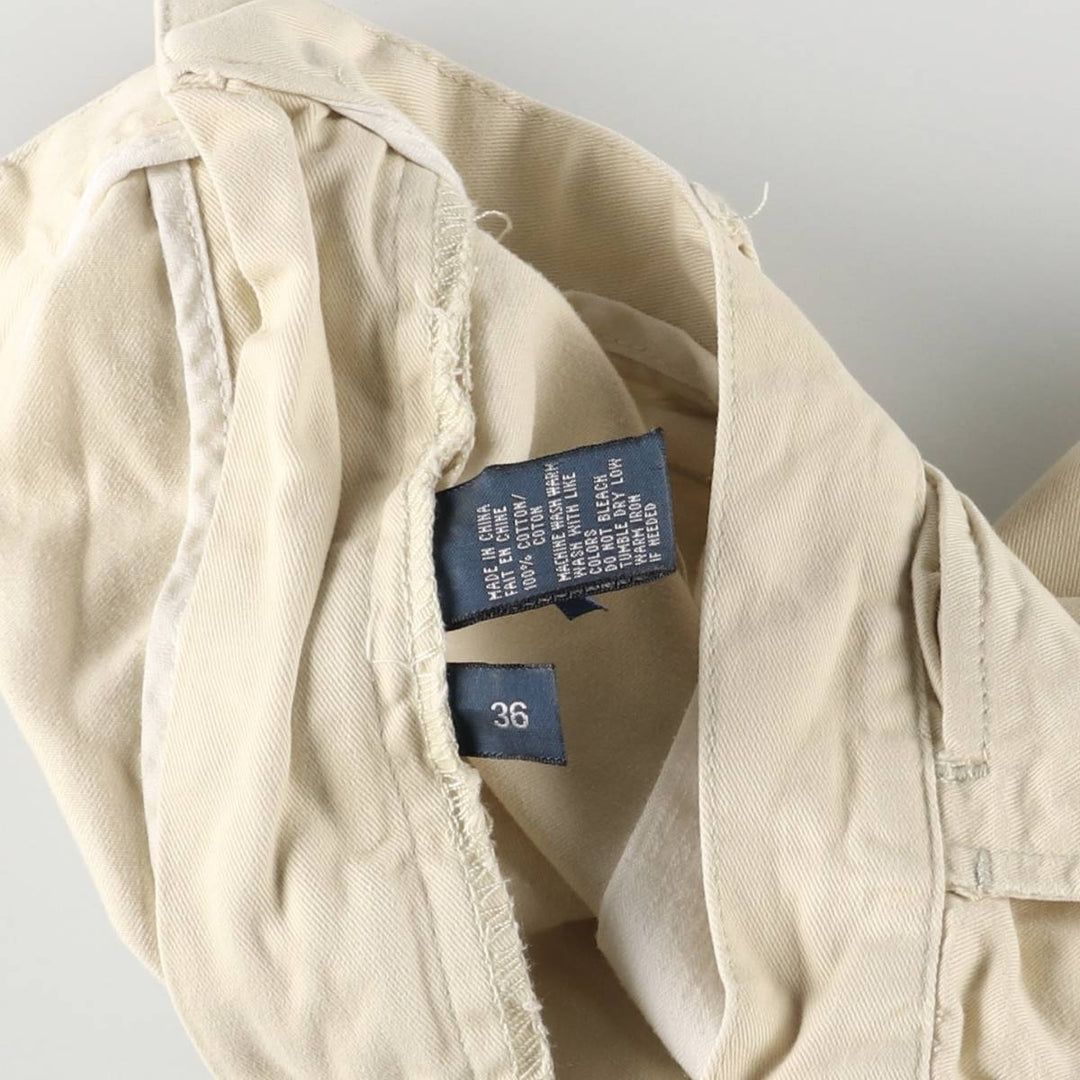 Ralph Lauren POLO by Ralph Lauren Men's Chino Shorts with Coin Pocket, Size W36 cotton ivory Vintage Second Hand