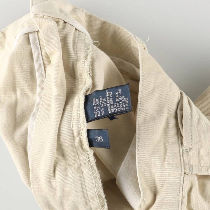 Ralph Lauren POLO by Ralph Lauren Men's Chino Shorts with Coin Pocket, Size W36 cotton ivory Vintage Second Hand