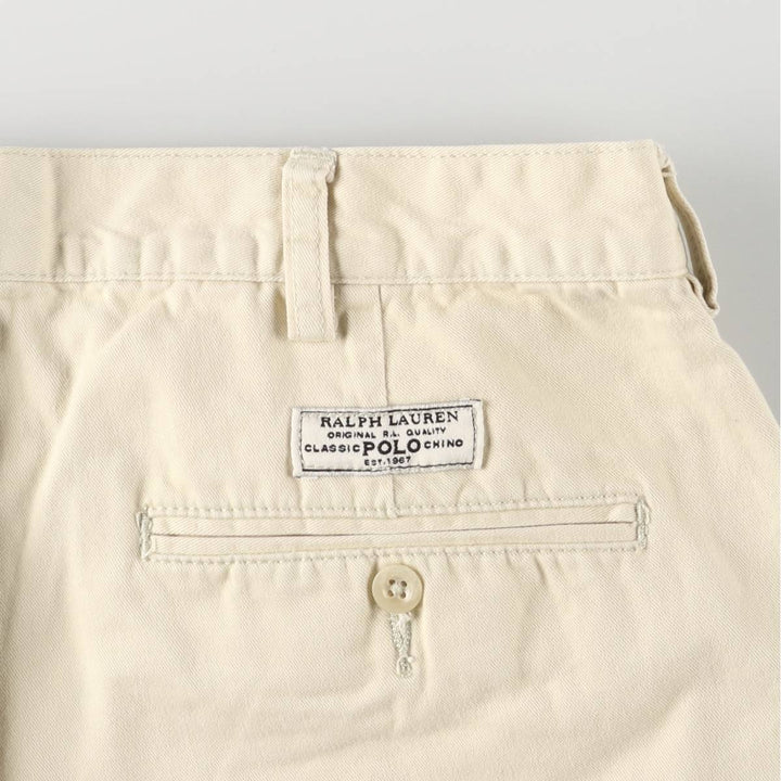 Ralph Lauren POLO by Ralph Lauren Men's Chino Shorts with Coin Pocket, Size W36 cotton ivory Vintage Second Hand