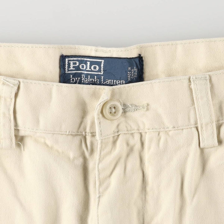 Ralph Lauren POLO by Ralph Lauren Men's Chino Shorts with Coin Pocket, Size W36 cotton ivory Vintage Second Hand