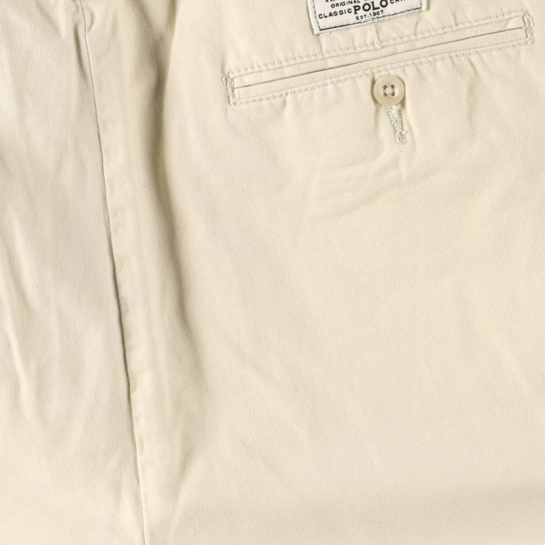 Ralph Lauren POLO by Ralph Lauren Men's Chino Shorts with Coin Pocket, Size W36 cotton ivory Vintage Second Hand