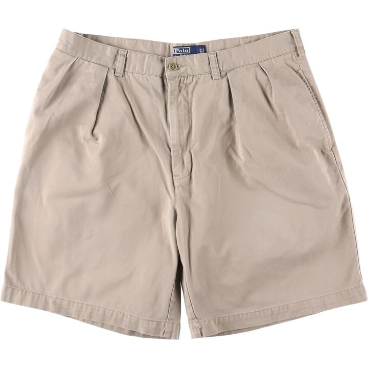 Ralph Lauren POLO by Ralph Lauren TYLER SHORT Two-pleat chino shorts, short pants, men's size W36 cotton Beige type Vintage Second Hand