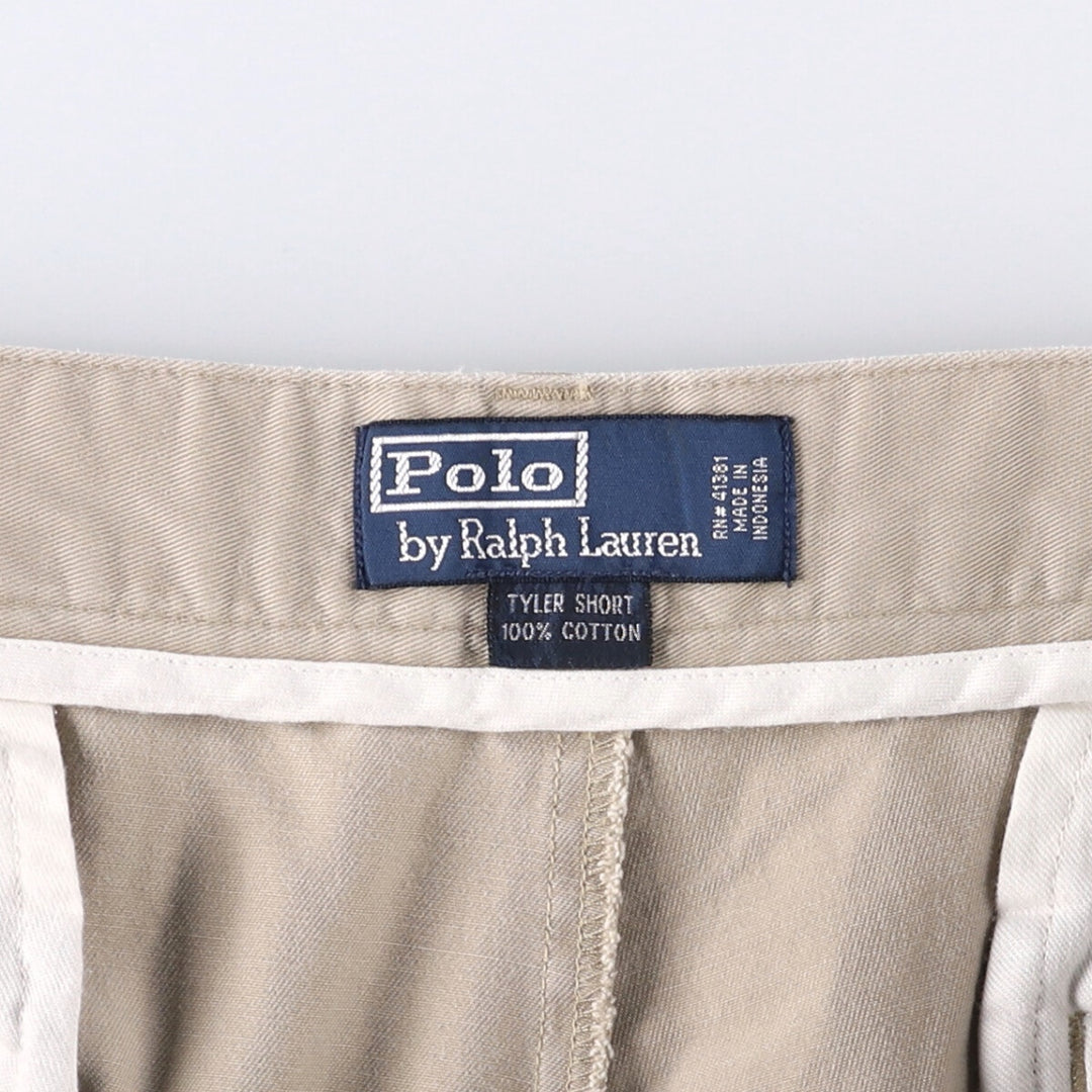 Ralph Lauren POLO by Ralph Lauren TYLER SHORT Two-pleat chino shorts, short pants, men's size W36 cotton Beige type Vintage Second Hand