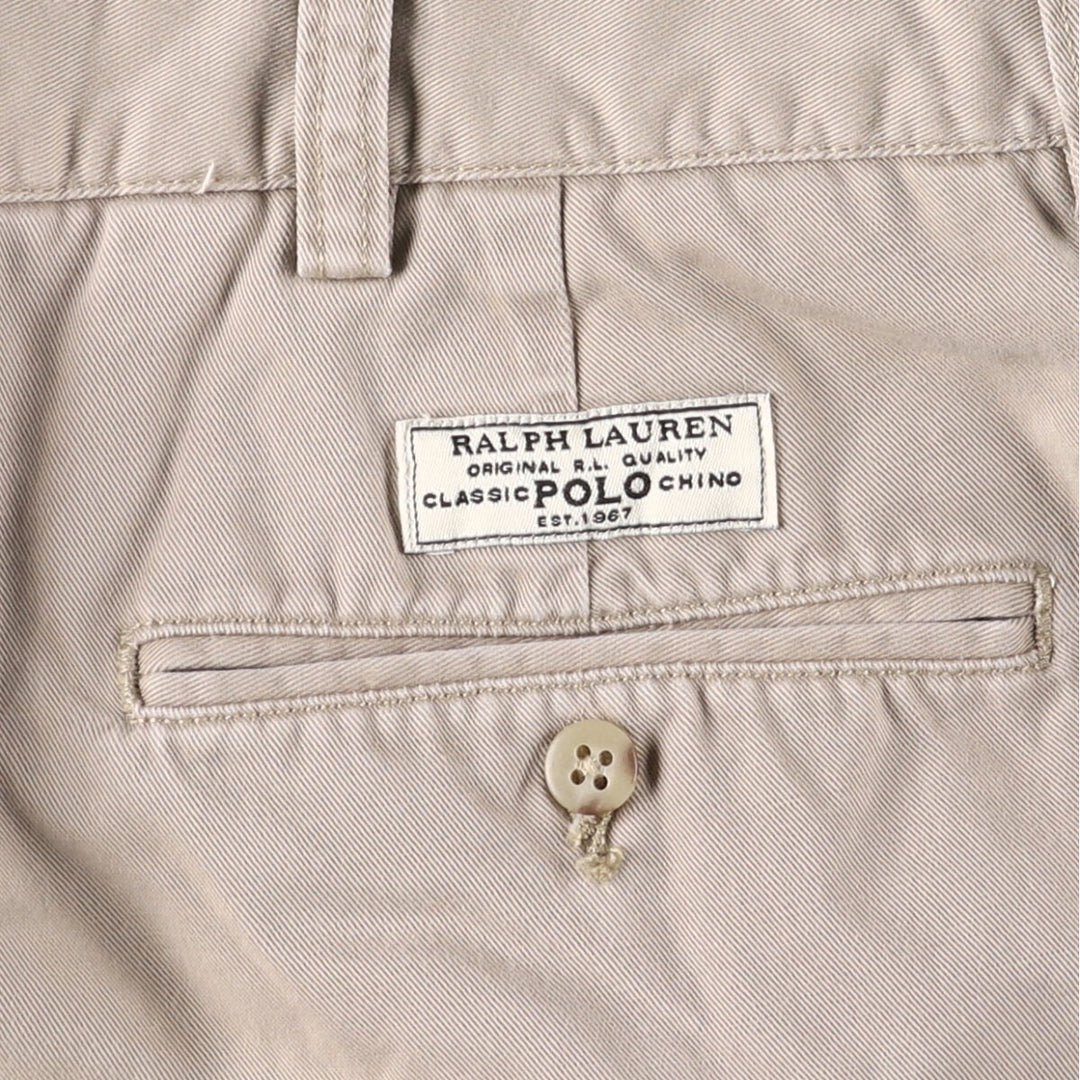 Ralph Lauren POLO by Ralph Lauren TYLER SHORT Two-pleat chino shorts, short pants, men's size W36 cotton Beige type Vintage Second Hand