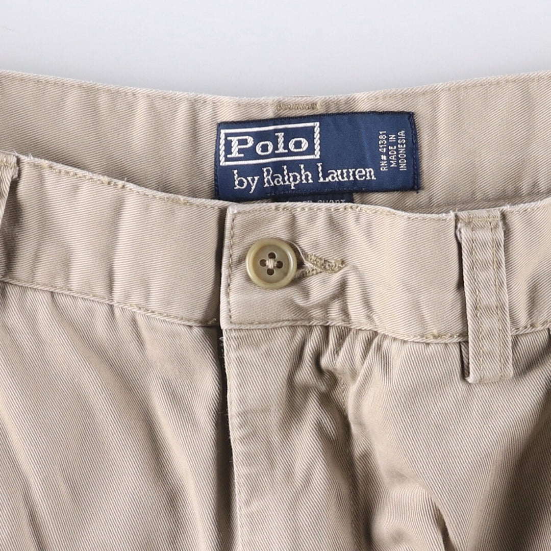 Ralph Lauren POLO by Ralph Lauren TYLER SHORT Two-pleat chino shorts, short pants, men's size W36 cotton Beige type Vintage Second Hand