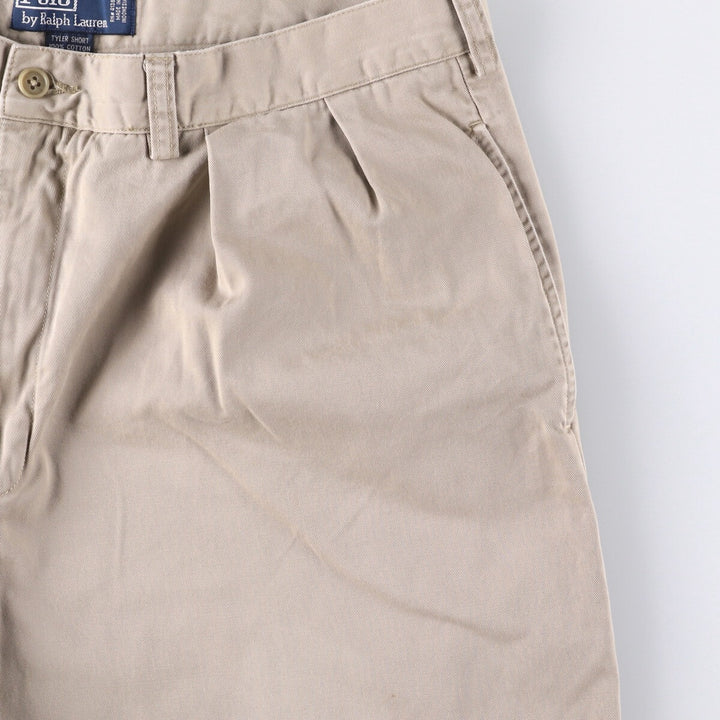 Ralph Lauren POLO by Ralph Lauren TYLER SHORT Two-pleat chino shorts, short pants, men's size W36 cotton Beige type Vintage Second Hand