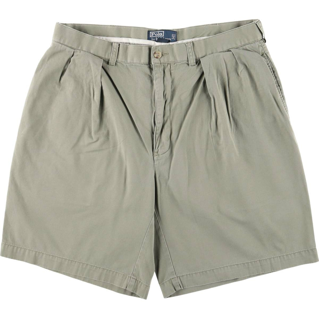 Ralph Lauren POLO by Ralph Lauren TYLER SHORT Two-pleat chino shorts, short pants, men's size W36 cotton Khaki type Vintage Second Hand
