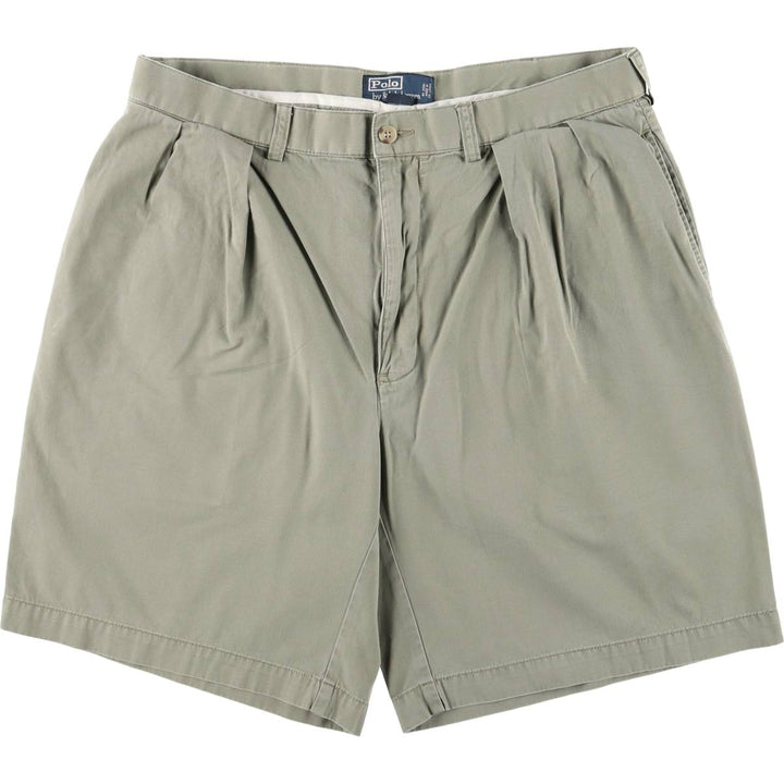 Ralph Lauren POLO by Ralph Lauren TYLER SHORT Two-pleat chino shorts, short pants, men's size W36 cotton Khaki type Vintage Second Hand