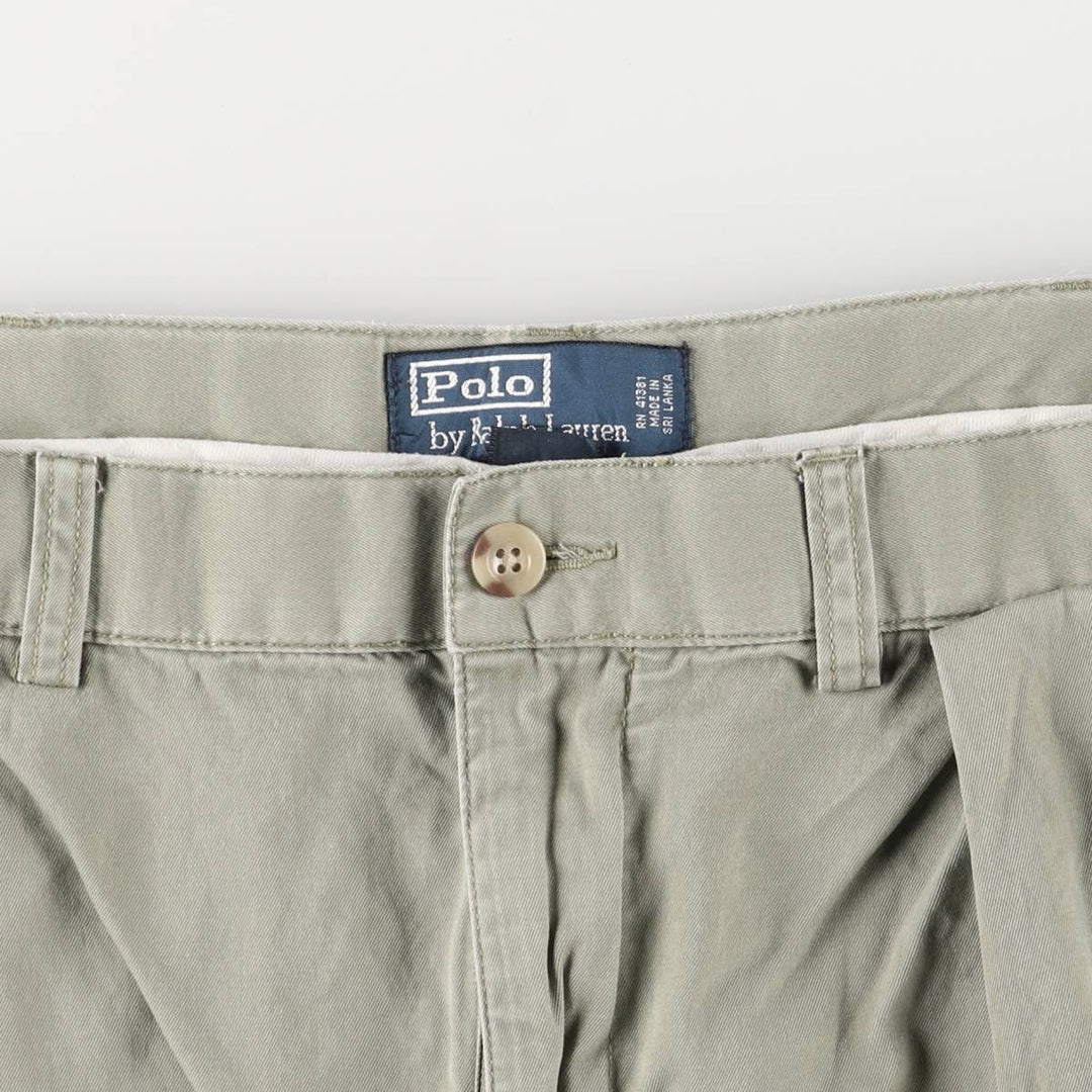 Ralph Lauren POLO by Ralph Lauren TYLER SHORT Two-pleat chino shorts, short pants, men's size W36 cotton Khaki type Vintage Second Hand