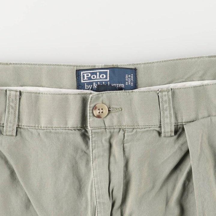 Ralph Lauren POLO by Ralph Lauren TYLER SHORT Two-pleat chino shorts, short pants, men's size W36 cotton Khaki type Vintage Second Hand