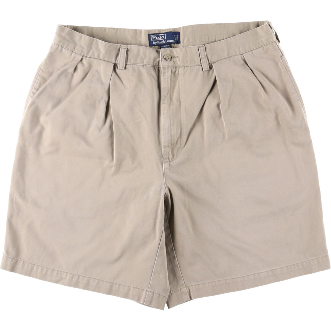 Ralph Lauren POLO by Ralph Lauren TYLER SHORT Two-pleat chino shorts, short pants, men's size W36 cotton Beige type Vintage Second Hand