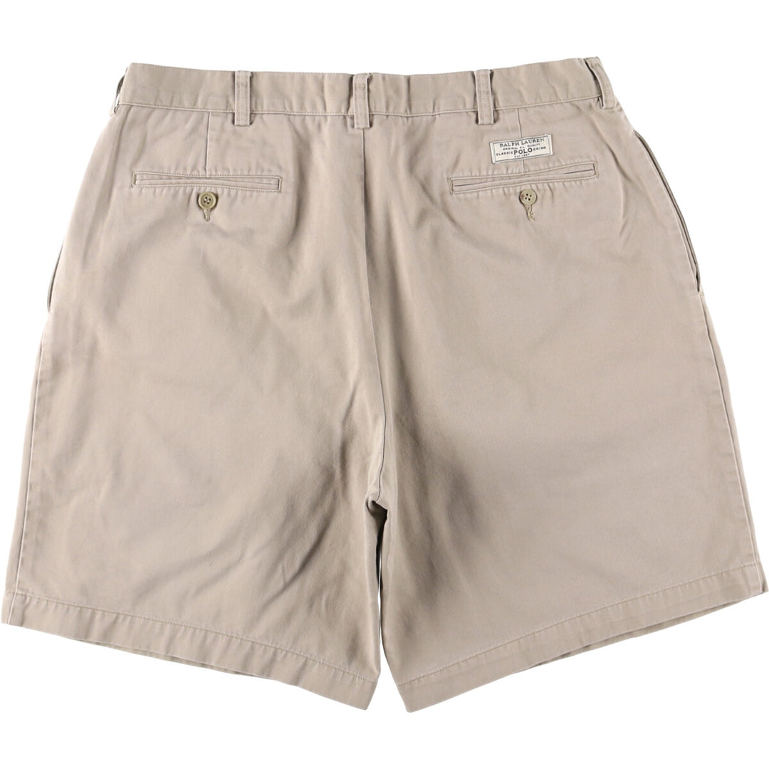 Ralph Lauren POLO by Ralph Lauren TYLER SHORT Two-pleat chino shorts, short pants, men's size W36 cotton Beige type Vintage Second Hand