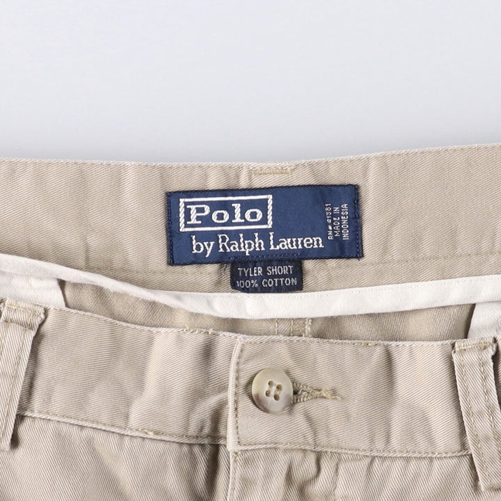Ralph Lauren POLO by Ralph Lauren TYLER SHORT Two-pleat chino shorts, short pants, men's size W36 cotton Beige type Vintage Second Hand