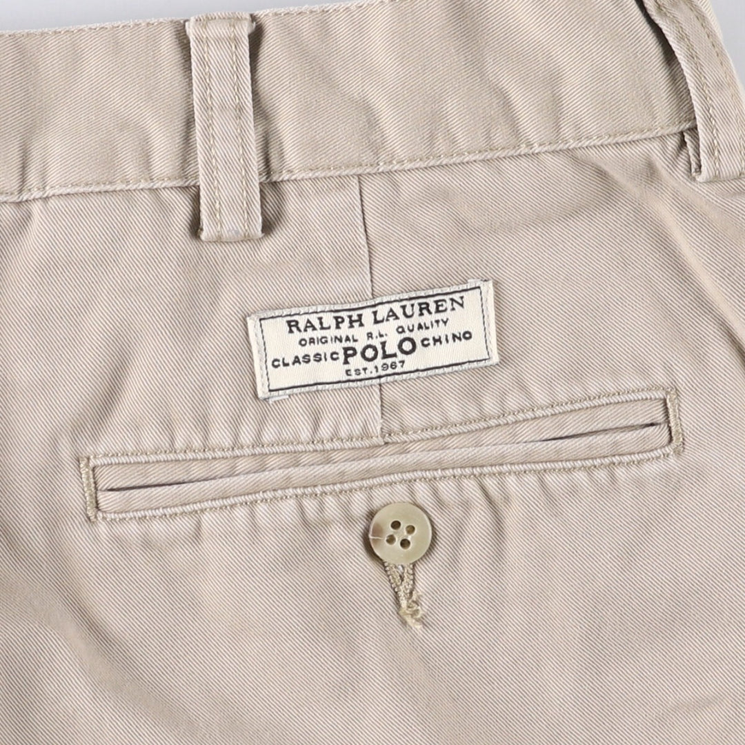 Ralph Lauren POLO by Ralph Lauren TYLER SHORT Two-pleat chino shorts, short pants, men's size W36 cotton Beige type Vintage Second Hand
