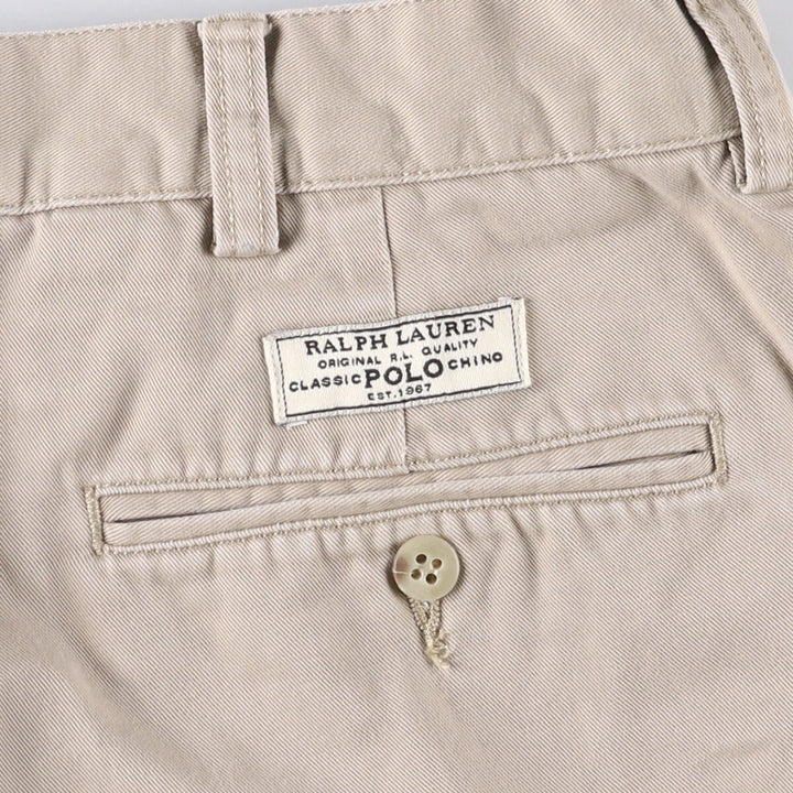 Ralph Lauren POLO by Ralph Lauren TYLER SHORT Two-pleat chino shorts, short pants, men's size W36 cotton Beige type Vintage Second Hand