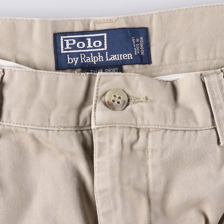 Ralph Lauren POLO by Ralph Lauren TYLER SHORT Two-pleat chino shorts, short pants, men's size W36 cotton Beige type Vintage Second Hand