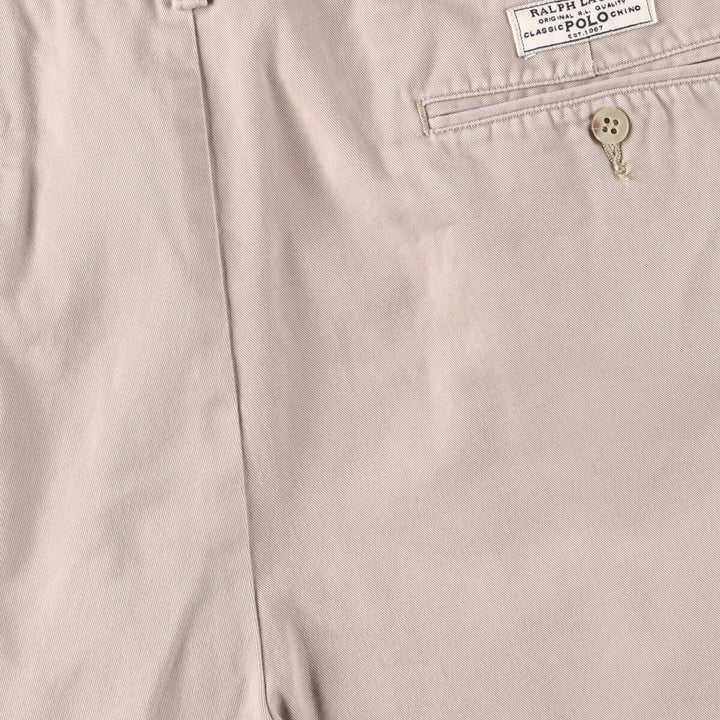 Ralph Lauren POLO by Ralph Lauren TYLER SHORT Two-pleat chino shorts, short pants, men's size W36 cotton Beige type Vintage Second Hand