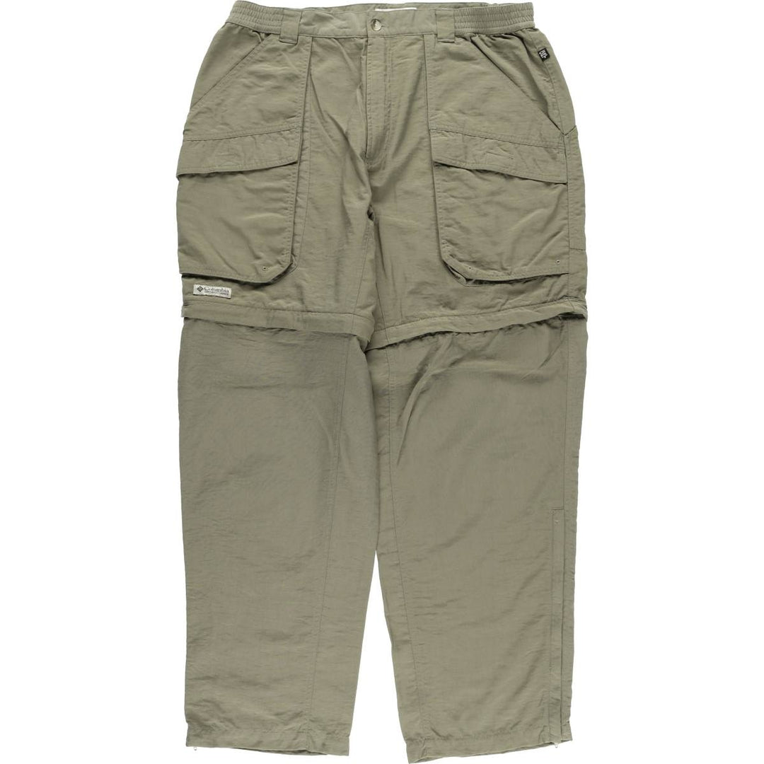 90s-00'S Vintage Columbia 2-Way Climbing Pants, Men's Size L Nylon Khaki type Vintage Second Hand