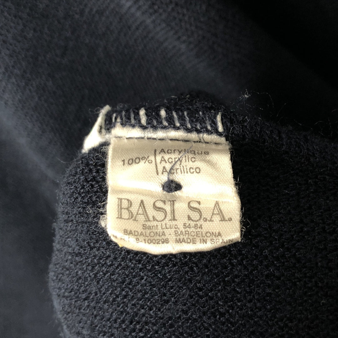 Vintage 1980'S Lacoste Chemise acrylic knit cardigan, made in Spain, size L, men's acrylic navy blue type Vintage Second Hand