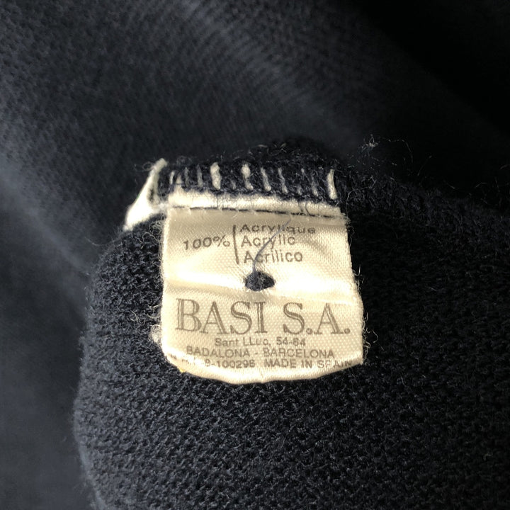 Vintage 1980'S Lacoste Chemise acrylic knit cardigan, made in Spain, size L, men's acrylic navy blue type Vintage Second Hand